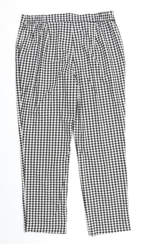 Simply Be Womens Beige Check  Trousers  Size 14 L27 in