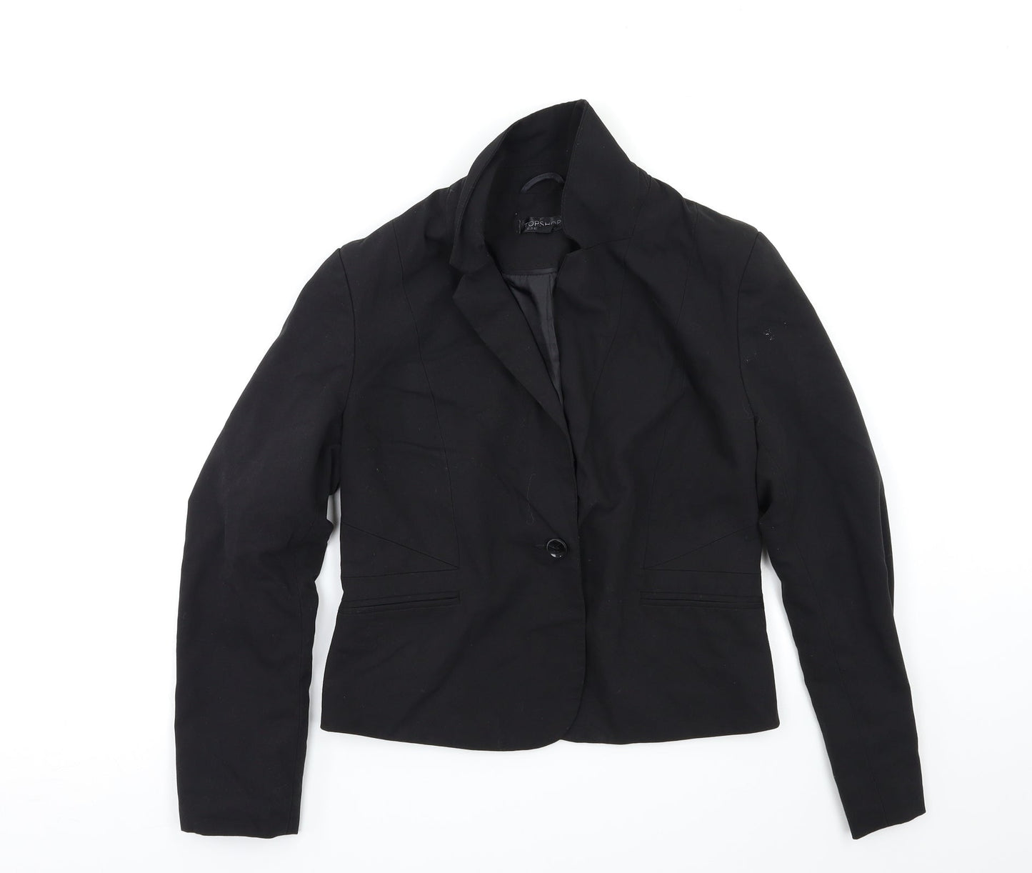 Topshop Womens Black   Overcoat Blazer Size 12