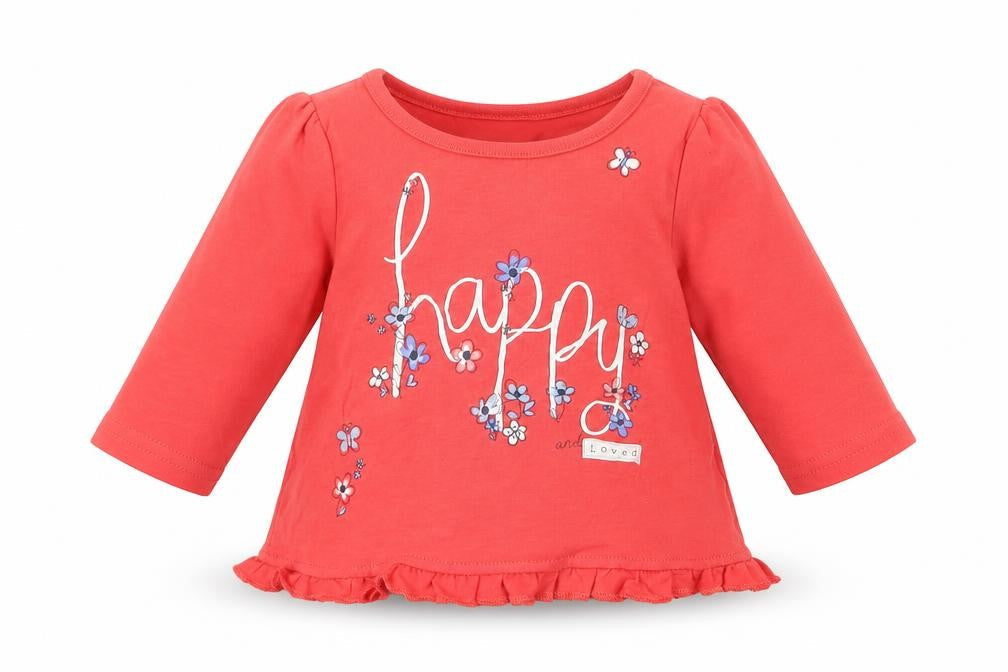 Front view of Preworn girls’ red a-line size newborn