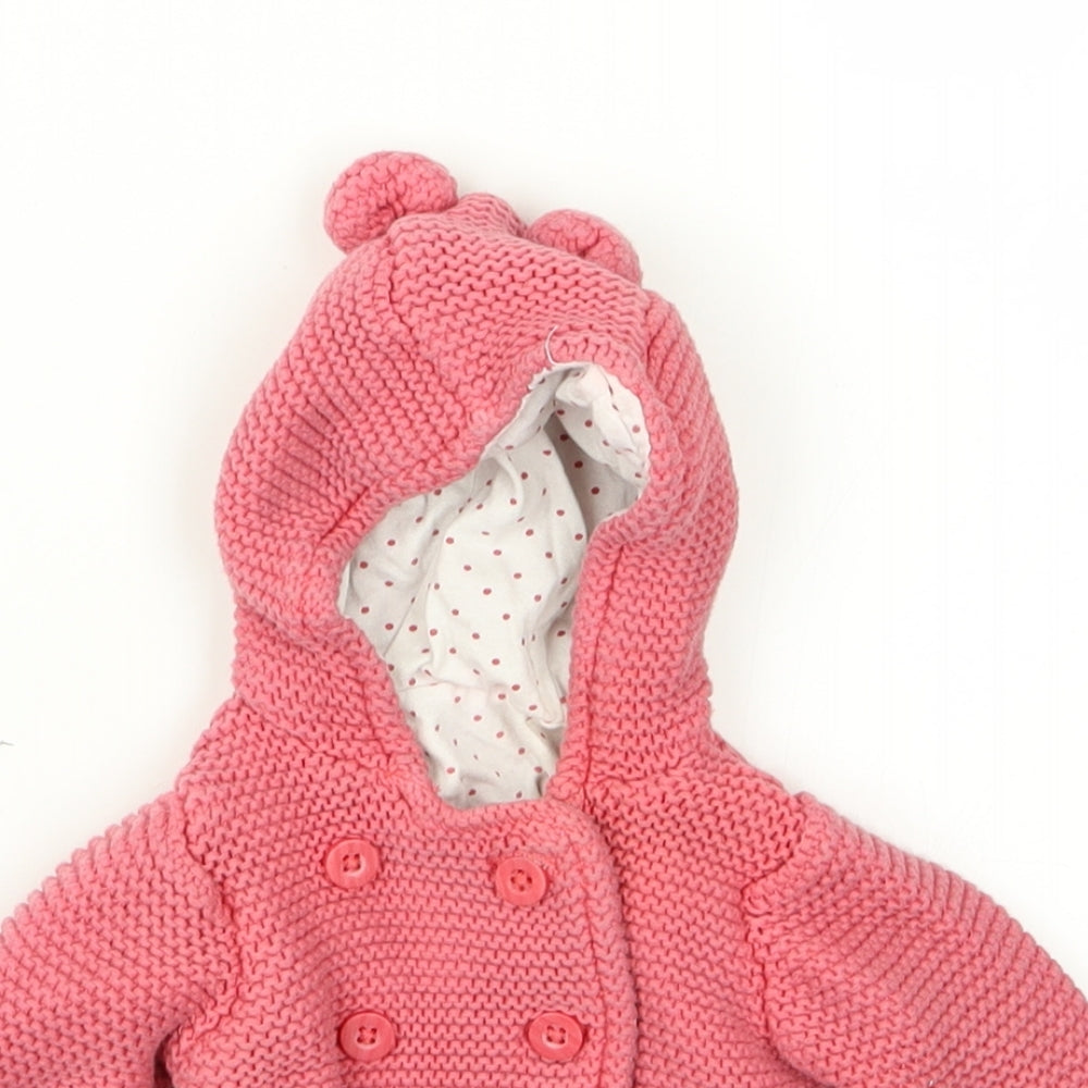 Close-up detail of Preworn Pink Jacket, size 3-6, Months