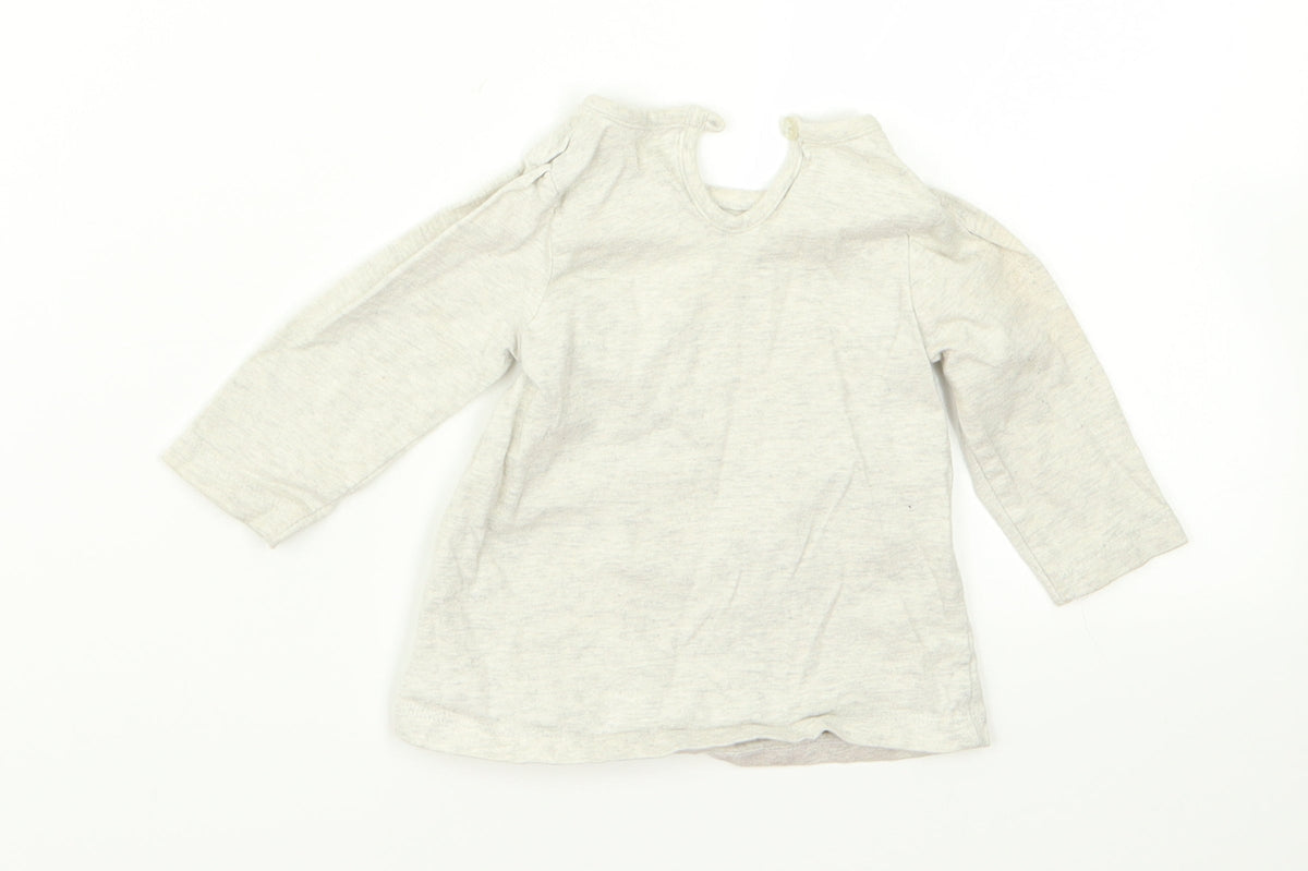 Back view of George girls’ grey rayon basic t-shirt, size 0-3, months