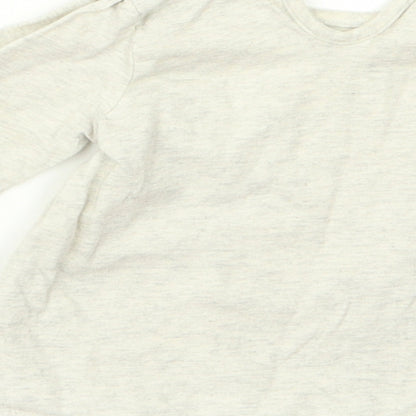 Brand and care label for George girls’ grey rayon basic t-shirt, size 0-3, months