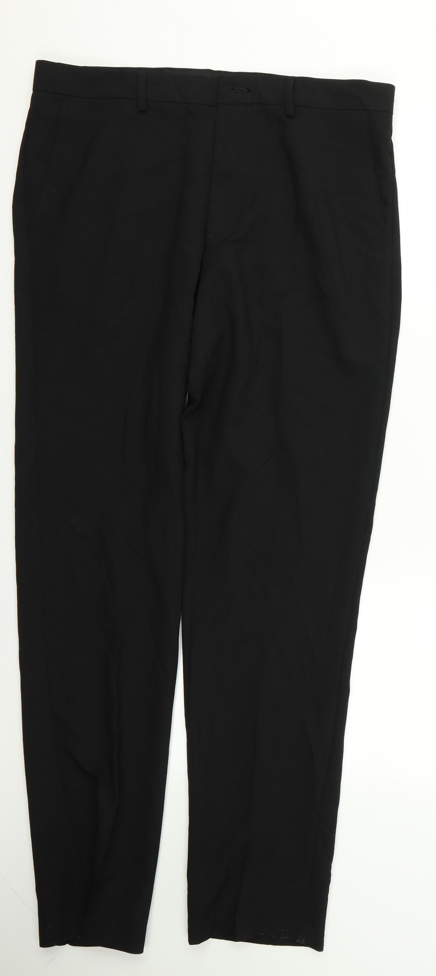 Womens UK Size 34 Preworn Regular Fit  Black Trousers