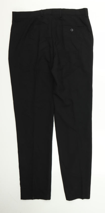 Womens UK Size 34 Preworn Regular Fit  Black Trousers
