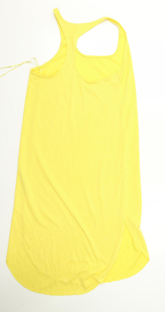 Zara Womens Yellow  Rayon T-Shirt Dress  Size M