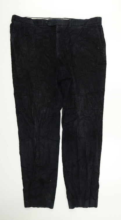 Womens UK Size 32 Preworn Regular Fit  Black Trousers