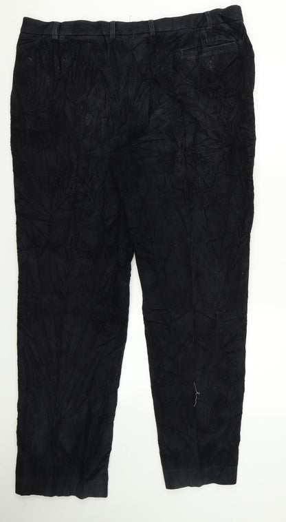 Womens UK Size 32 Preworn Regular Fit  Black Trousers