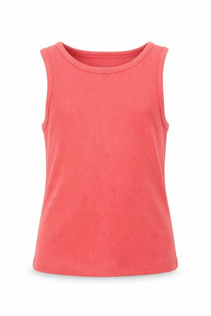 Front view of Next girls’ pink rayon basic tank, size 4, years