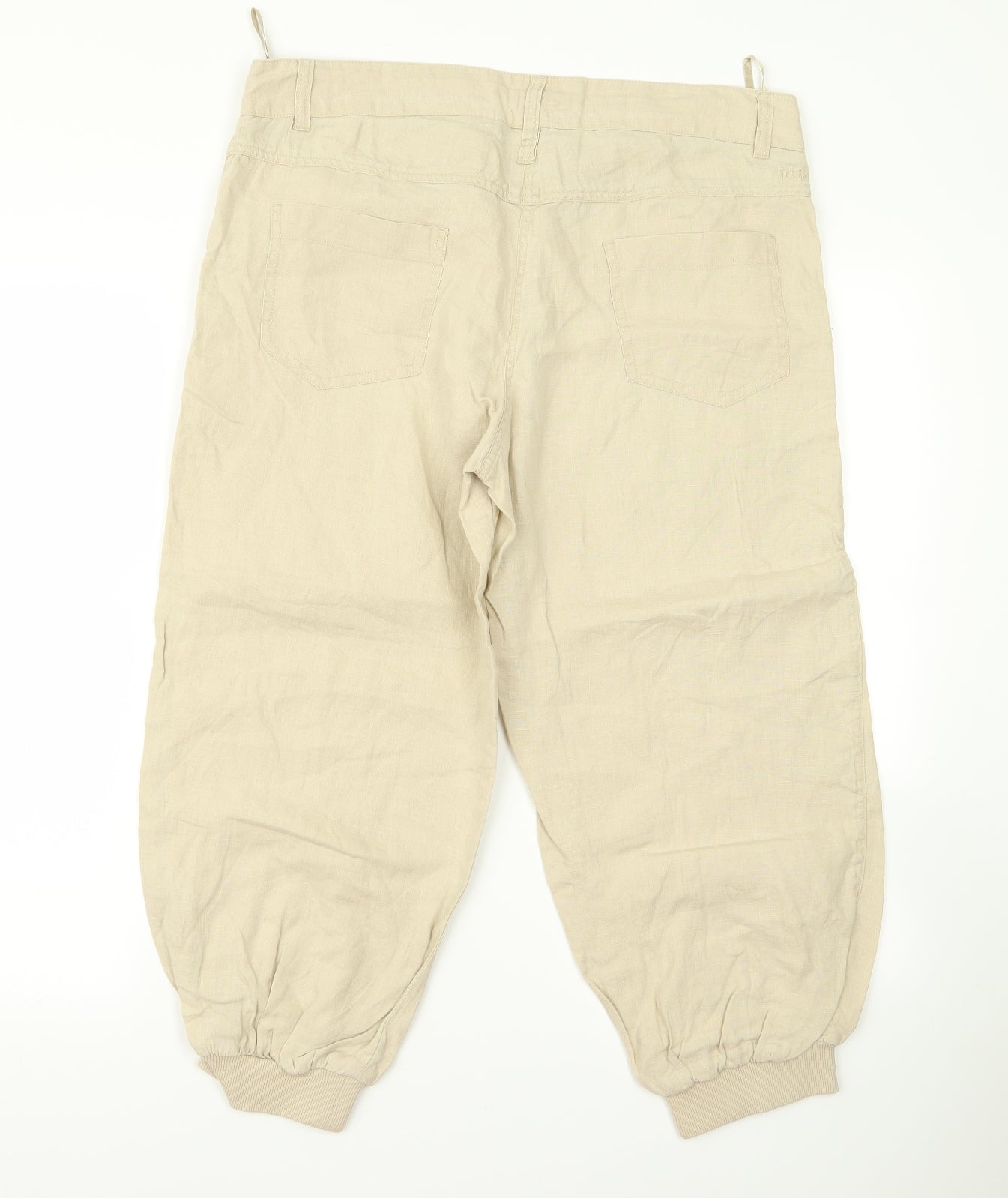 Womens UK Size 12 Preworn Regular Fit  Beige Trousers