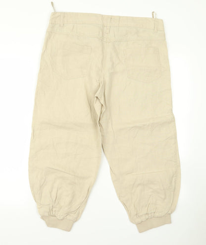 Womens UK Size 12 Preworn Regular Fit  Beige Trousers