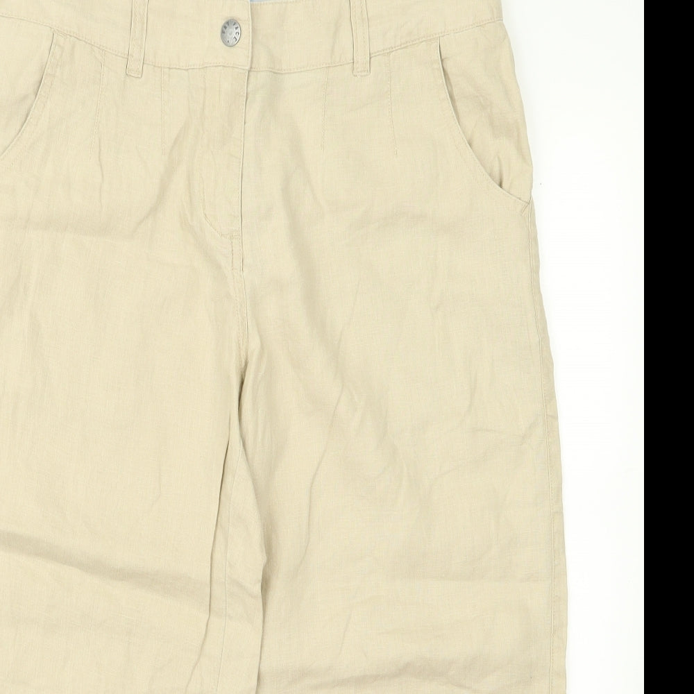 Womens UK Size 12 Preworn Regular Fit  Beige Trousers
