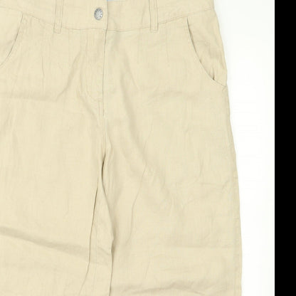 Womens UK Size 12 Preworn Regular Fit  Beige Trousers