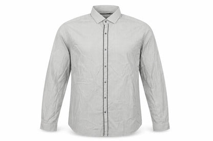 Mens UK Size 17 NEXT Grey  Button-Up Long Sleeve Casual Shirt