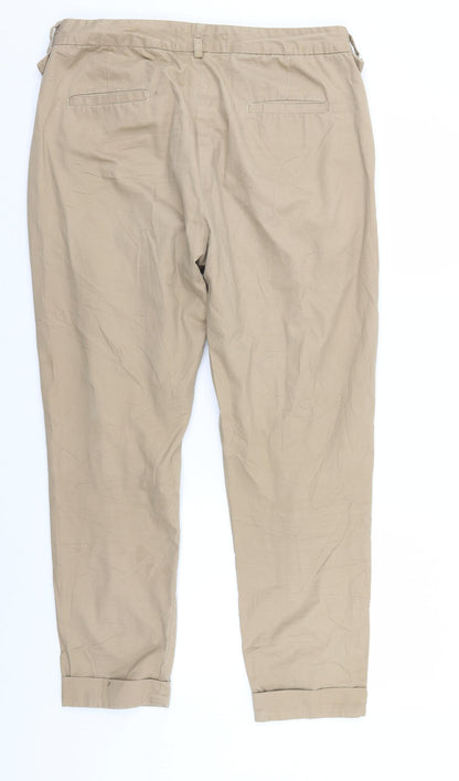 Sakura Womens Beige   Chino Trousers Size 14 L28 in