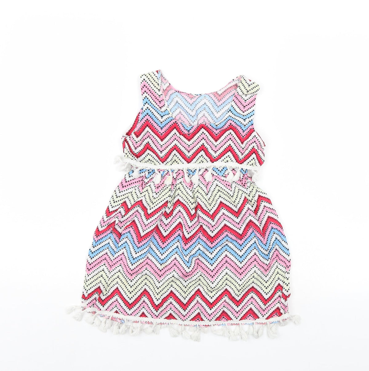 Preworn Girls Multicoloured Striped  A-Line