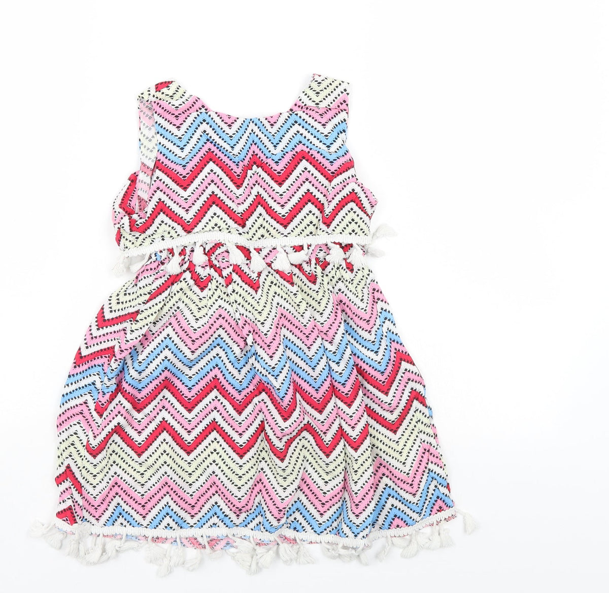 Preworn Girls Multicoloured Striped  A-Line