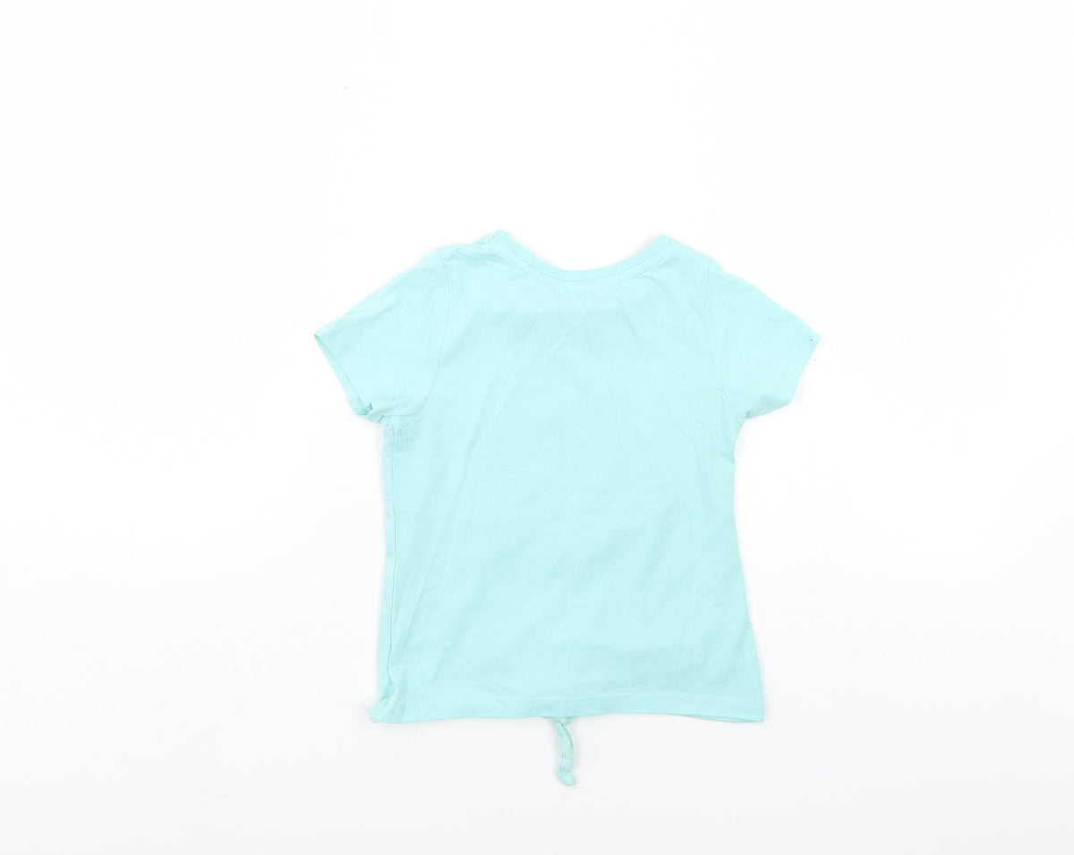 Back view of Preworn girls’ blue basic t-shirt