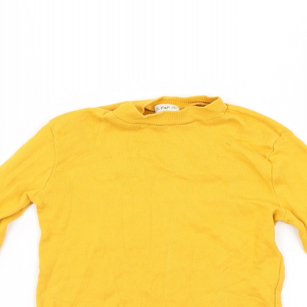 F&F Girls Yellow   Pullover Jumper Size 9-10 Years