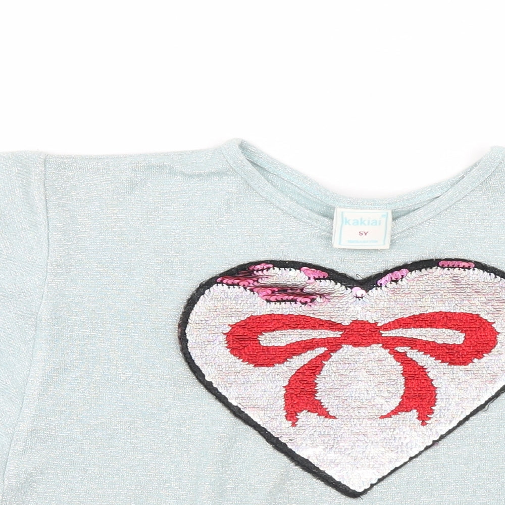 Kakiai Girls Blue   Pullover T-Shirt Size 5 Years