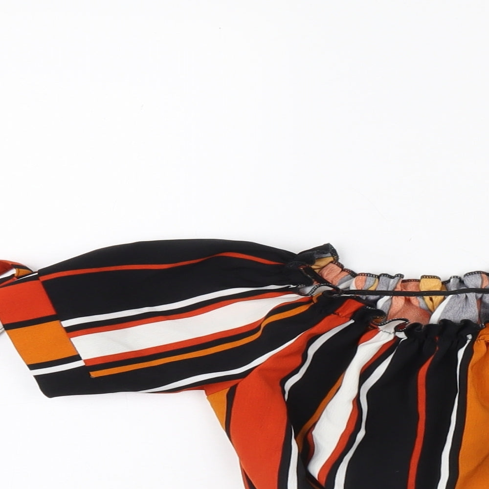 Cameo Rose Womens Multicoloured Striped  Basic Blouse Size 8  - cropped