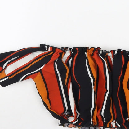 Cameo Rose Womens Multicoloured Striped  Basic Blouse Size 8  - cropped