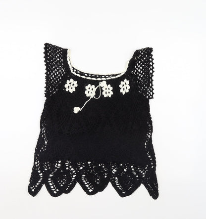 Womens UK Size  Preworn Black Basic Blouse