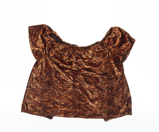 Womens UK Size XS Pins & Needles Brown Basic Blouse