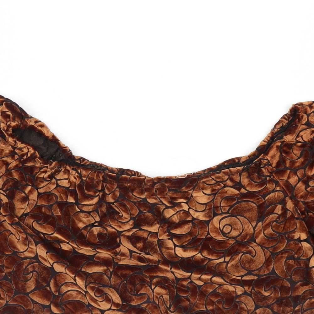 Womens UK Size XS Pins & Needles Brown Basic Blouse
