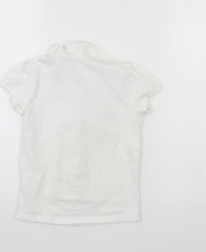 George Girls White   Basic T-Shirt Size 7-8 Years  - BBC children in need