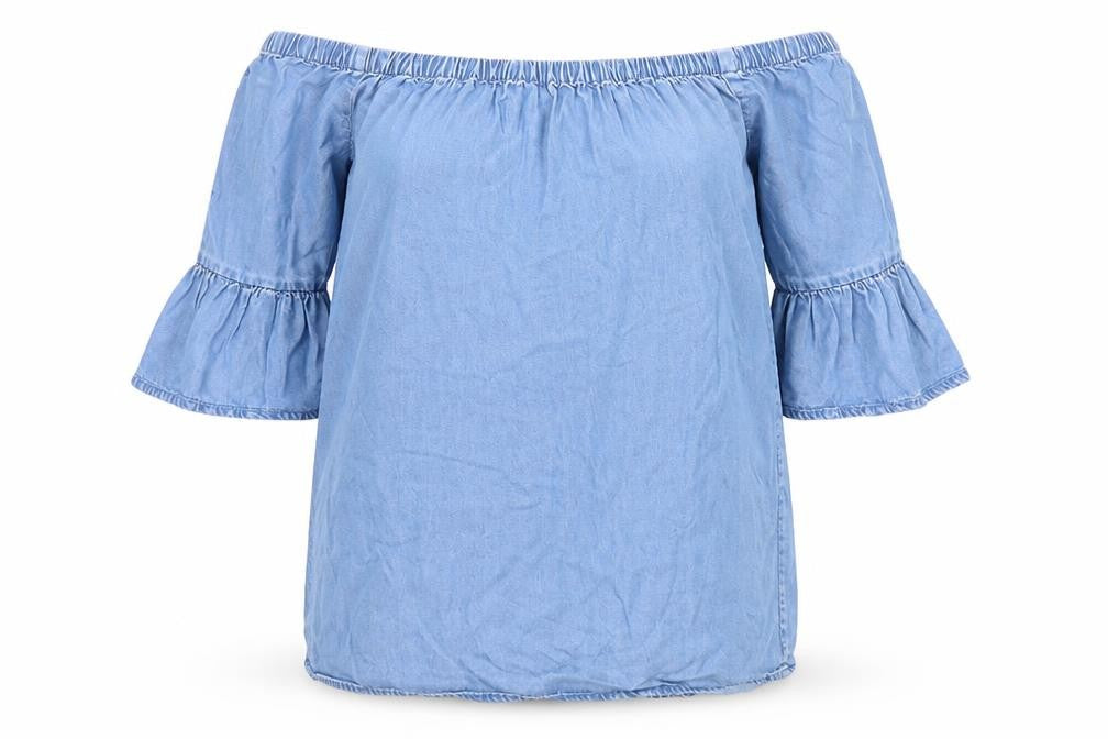 Womens UK Size 8 New Look Blue Tunic Blouse