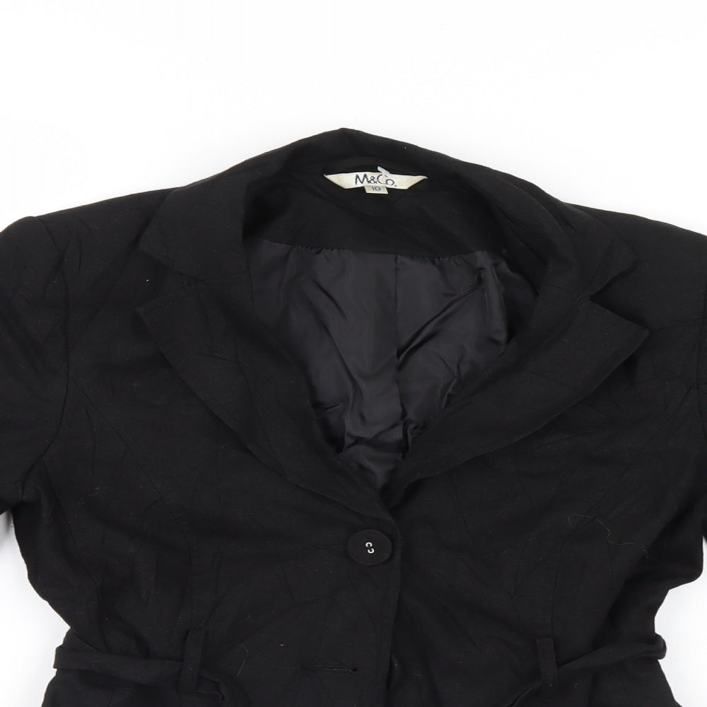 M&Co Womens Black   Jacket Blazer Size 10