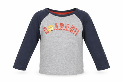 Front view of Nutmeg boys’ multicoloured henley jumper, size 12-18, months
