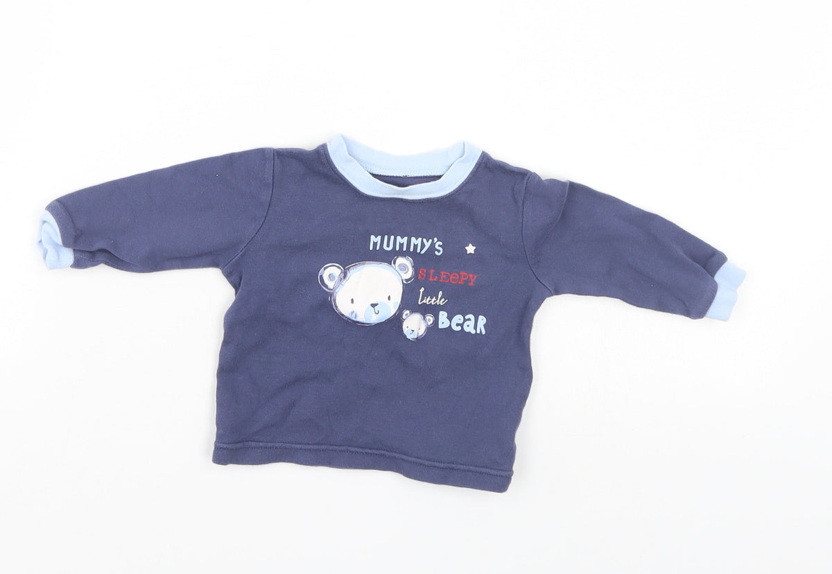 Additional front view of George boys’ blue jumper, size 3-6, months