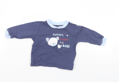 Additional front view of George boys’ blue jumper, size 3-6, months