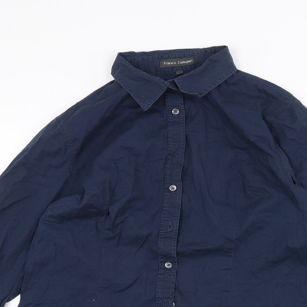 Franco Callegari Womens Blue   Basic Button-Up Size 10