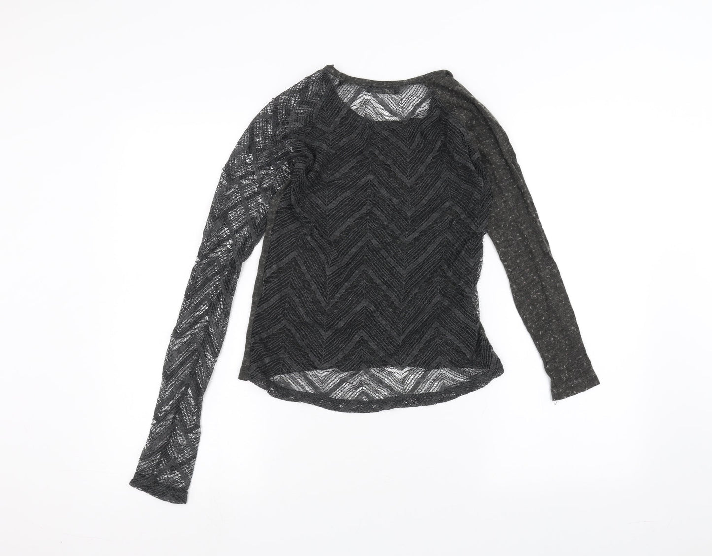 Womens UK Size S Zara Black Basic T-Shirt