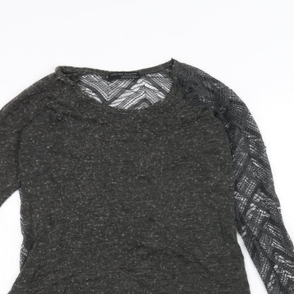 Womens UK Size S Zara Black Basic T-Shirt