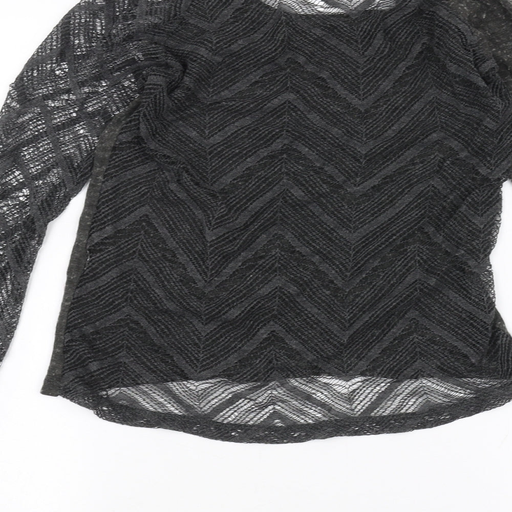 Womens UK Size S Zara Black Basic T-Shirt