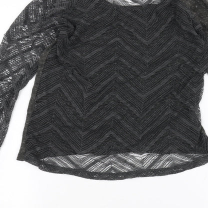 Womens UK Size S Zara Black Basic T-Shirt