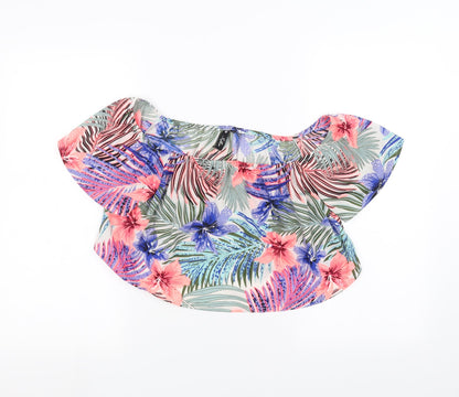 Influence Womens White Floral  Basic Blouse Size 12