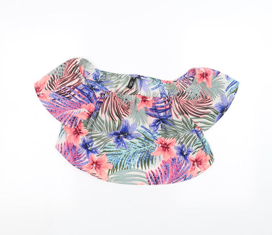 Influence Womens White Floral  Basic Blouse Size 12