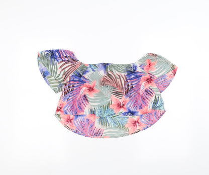 Influence Womens White Floral  Basic Blouse Size 12