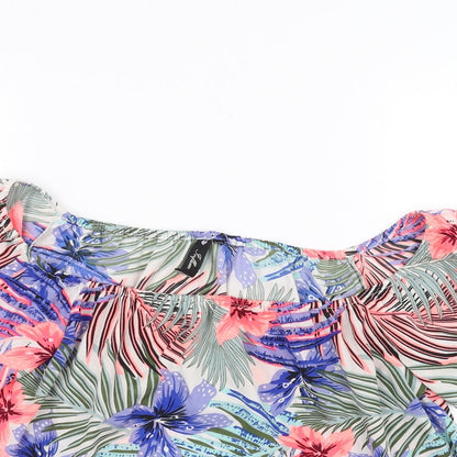 Influence Womens White Floral  Basic Blouse Size 12