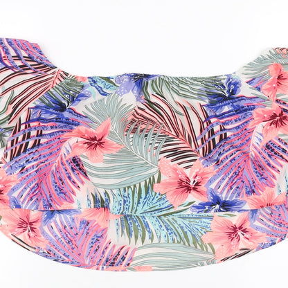 Influence Womens White Floral  Basic Blouse Size 12