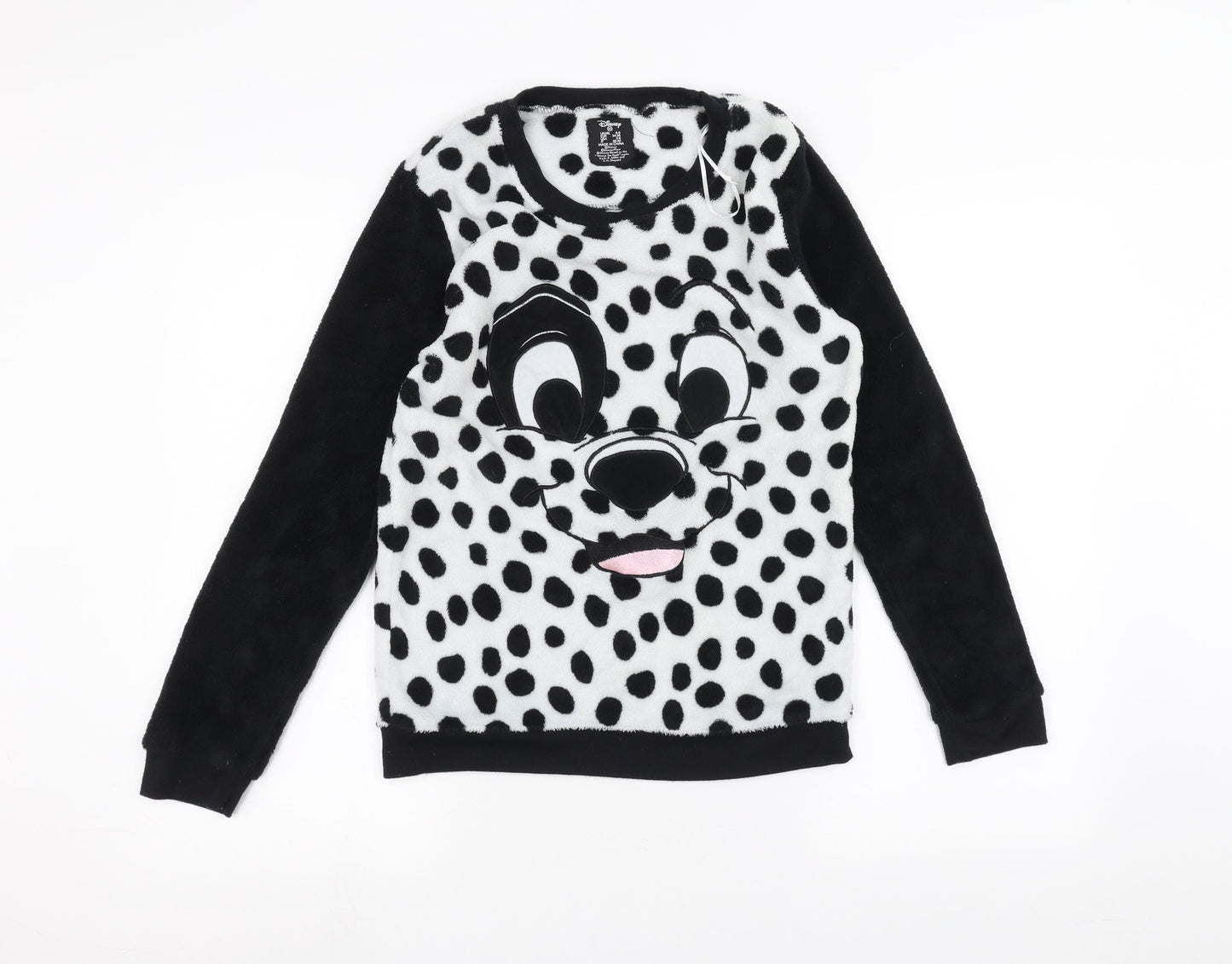 Disney Womens White Polka Dot  Pullover Jumper Size XS