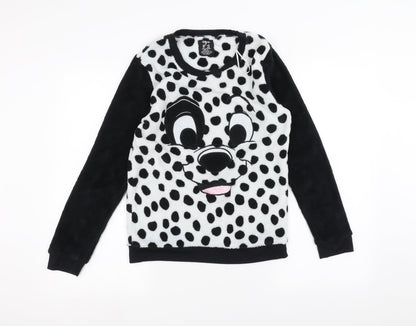 Disney Womens White Polka Dot  Pullover Jumper Size XS