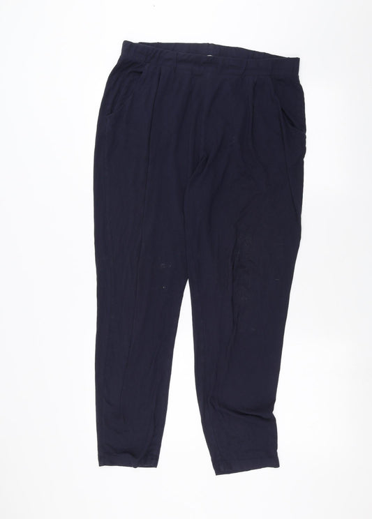 Womens UK Size 14 Marks and Spencer Regular Fit  Blue Trousers