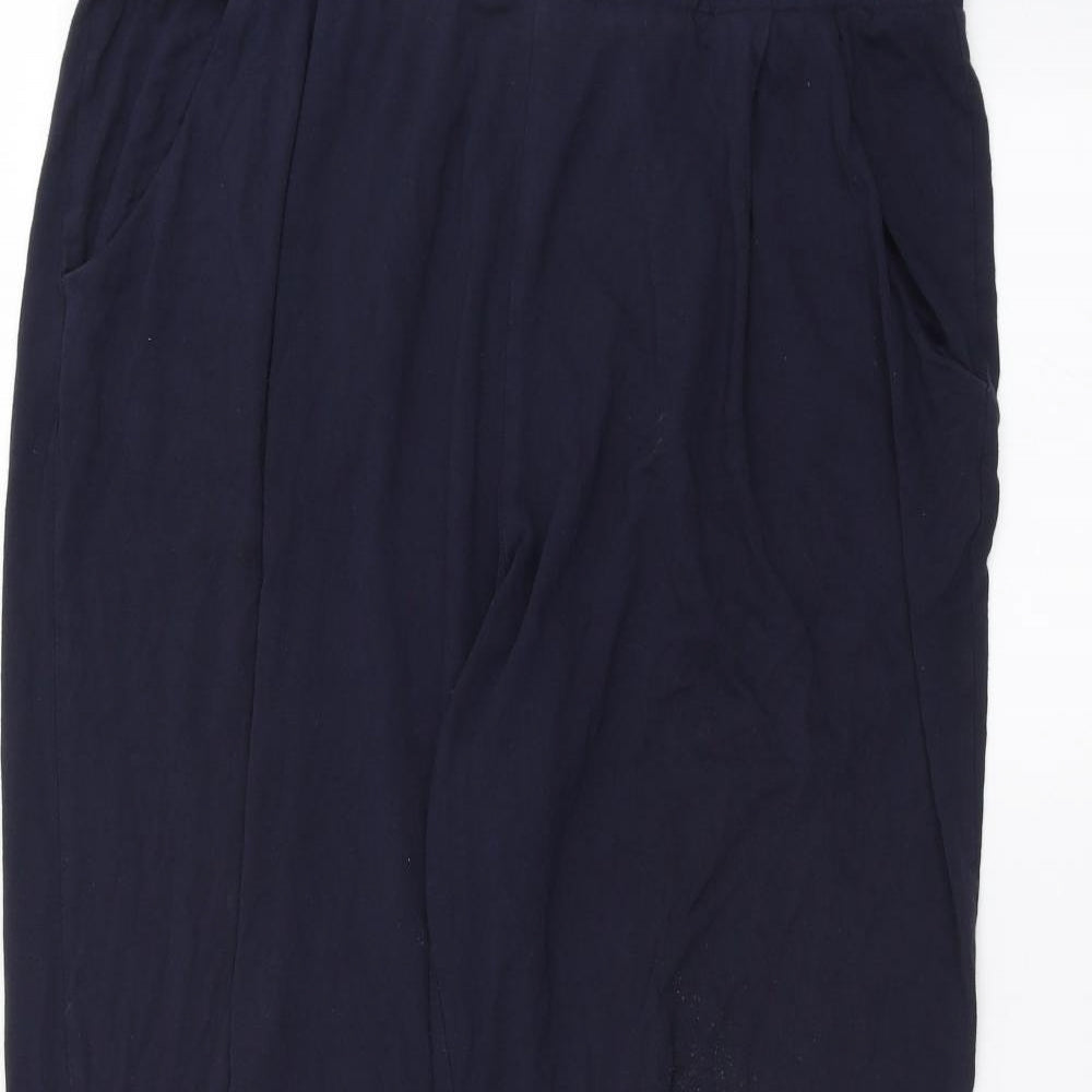 Womens UK Size 14 Marks and Spencer Regular Fit  Blue Trousers