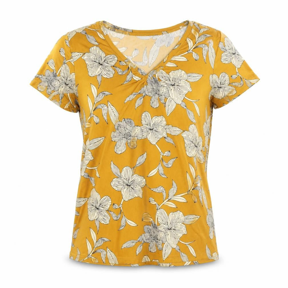 Womens UK Size S Anna Rose Yellow Basic T-Shirt