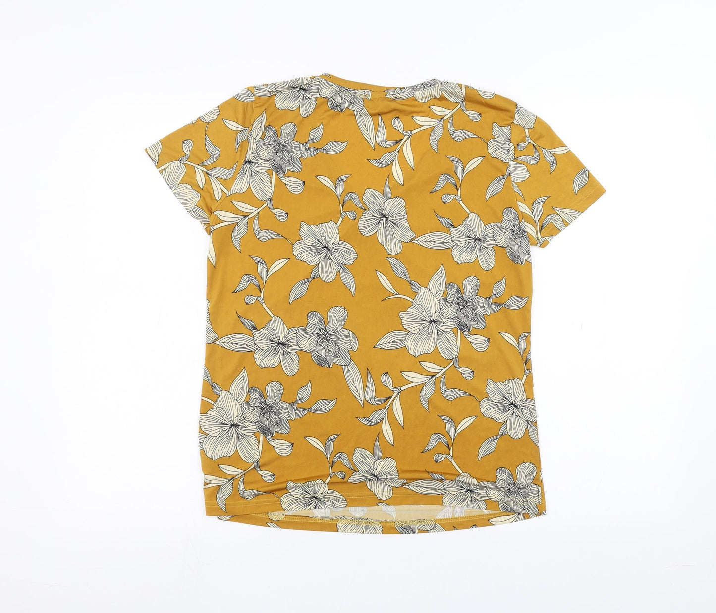 Womens UK Size S Anna Rose Yellow Basic T-Shirt